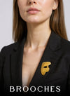 Valentina gold plated stylized mask brooch by Eda Jewels Dubai, perfect for everyday wear and perfect for gifting