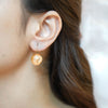 Ziva gold plated dome drop earrings by Eda Jewels Dubai. Perfect statement daily wear gifting piece.